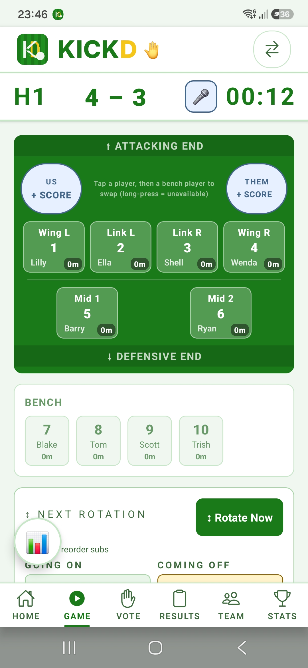 Kickd TOUCH FOOTBALL phone view 1
