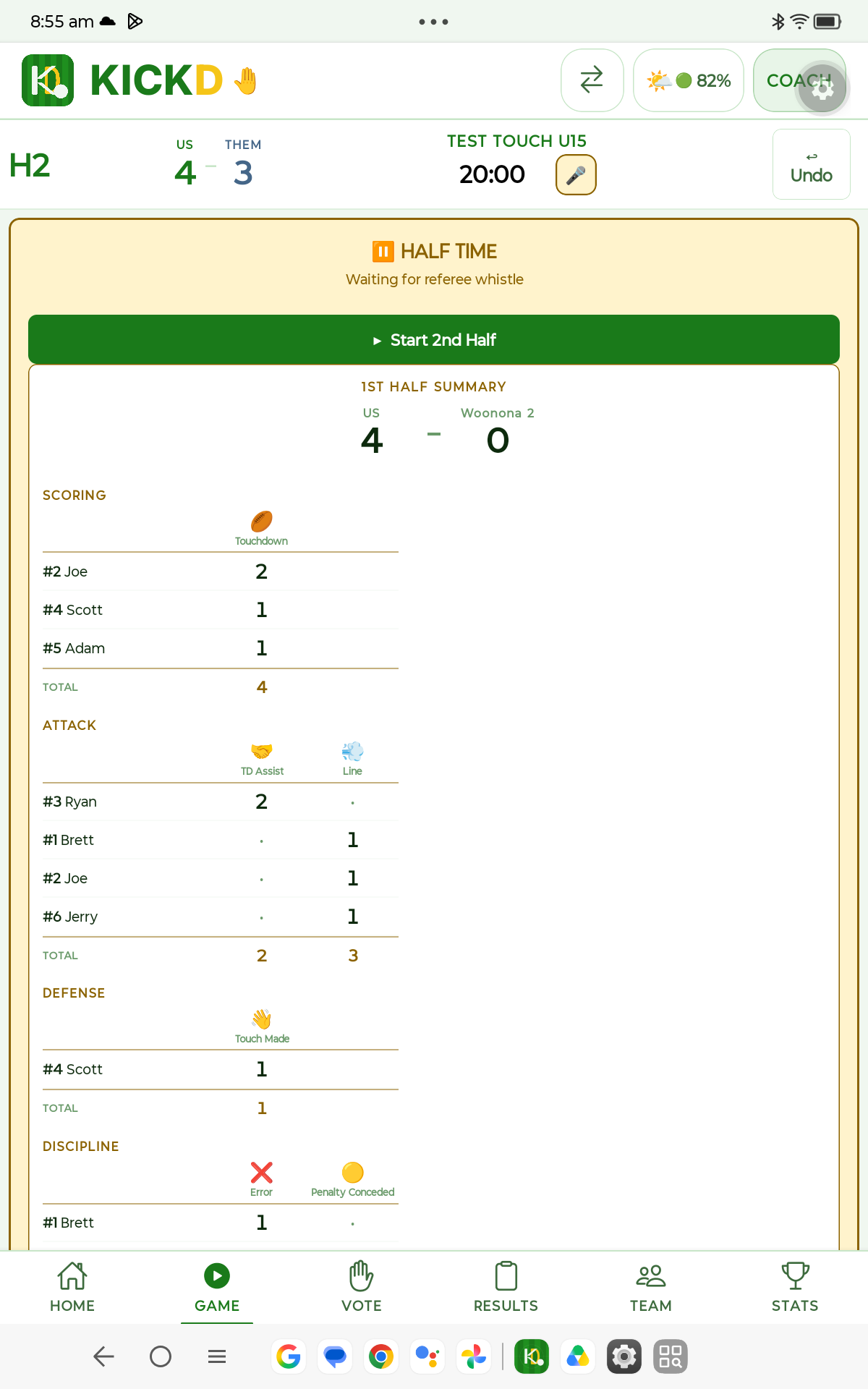 Kickd TOUCH FOOTBALL tablet view 2