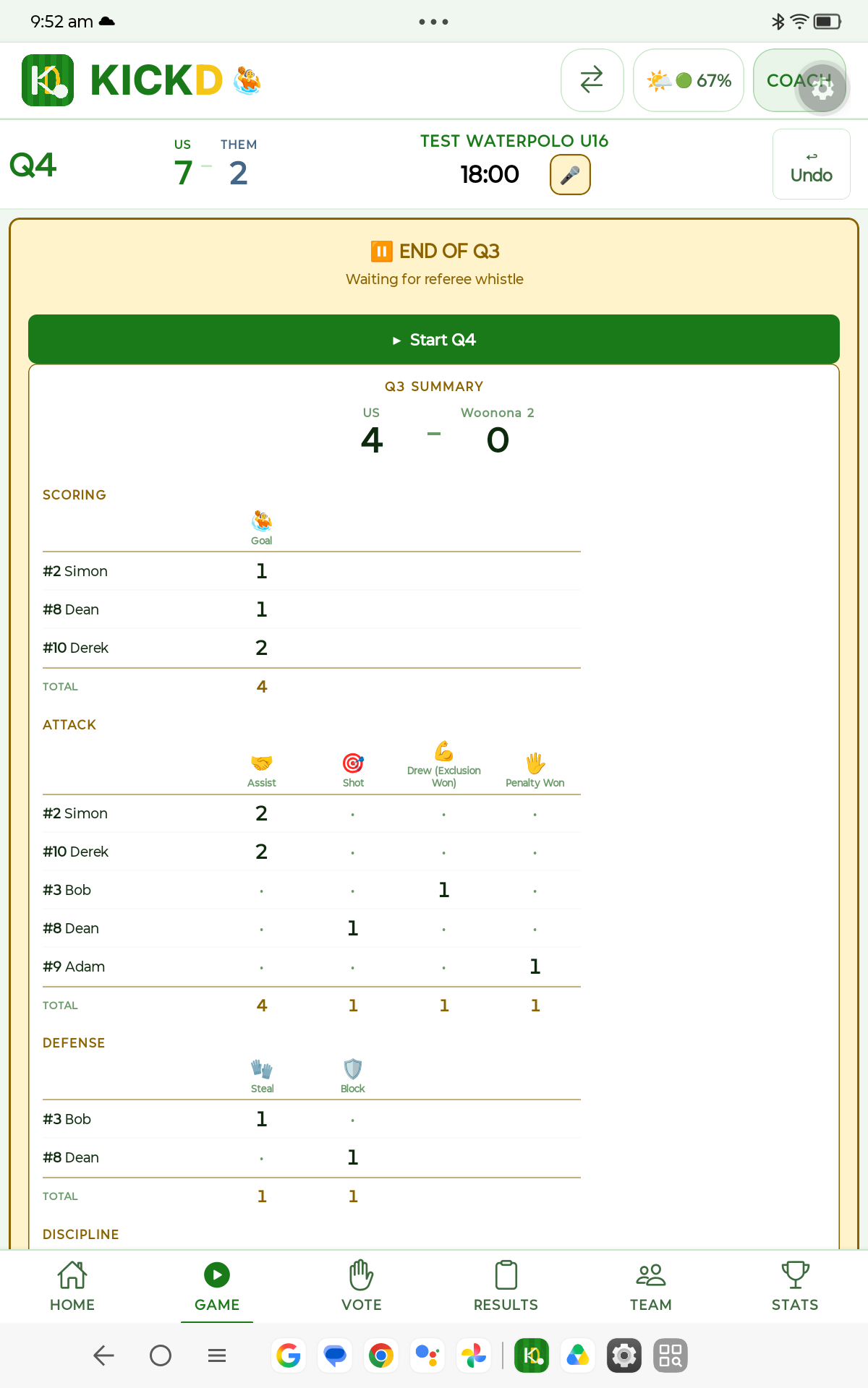 Kickd WATER POLO tablet view 2